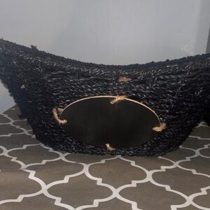 Black Woven Basket with Chalkboard Label